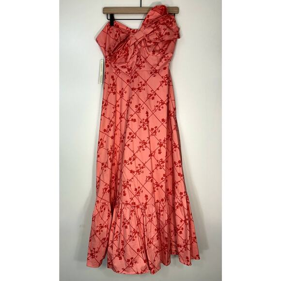 Anthropologie Hutch Pink Floral Bow-Tie Maxi Dress NWT Size 10 Wedding Guest - Picture 11 of 14